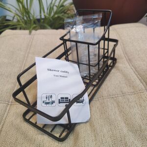 2 Pack Adhesive Shower Caddy Shelves  Black Organization NEW